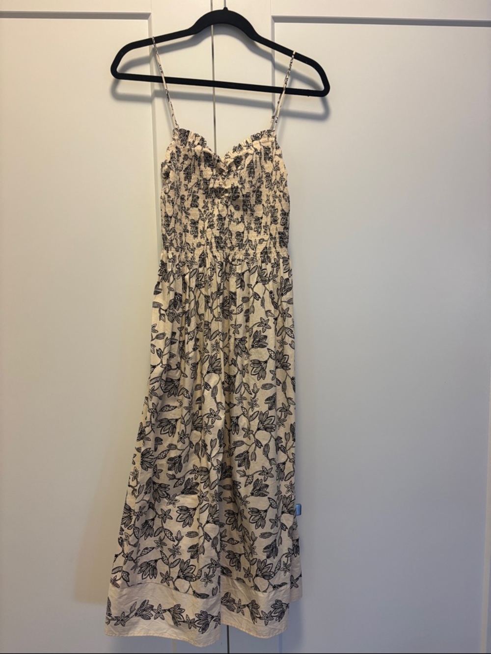 H&M Smocked Strappy Maxi Dress L